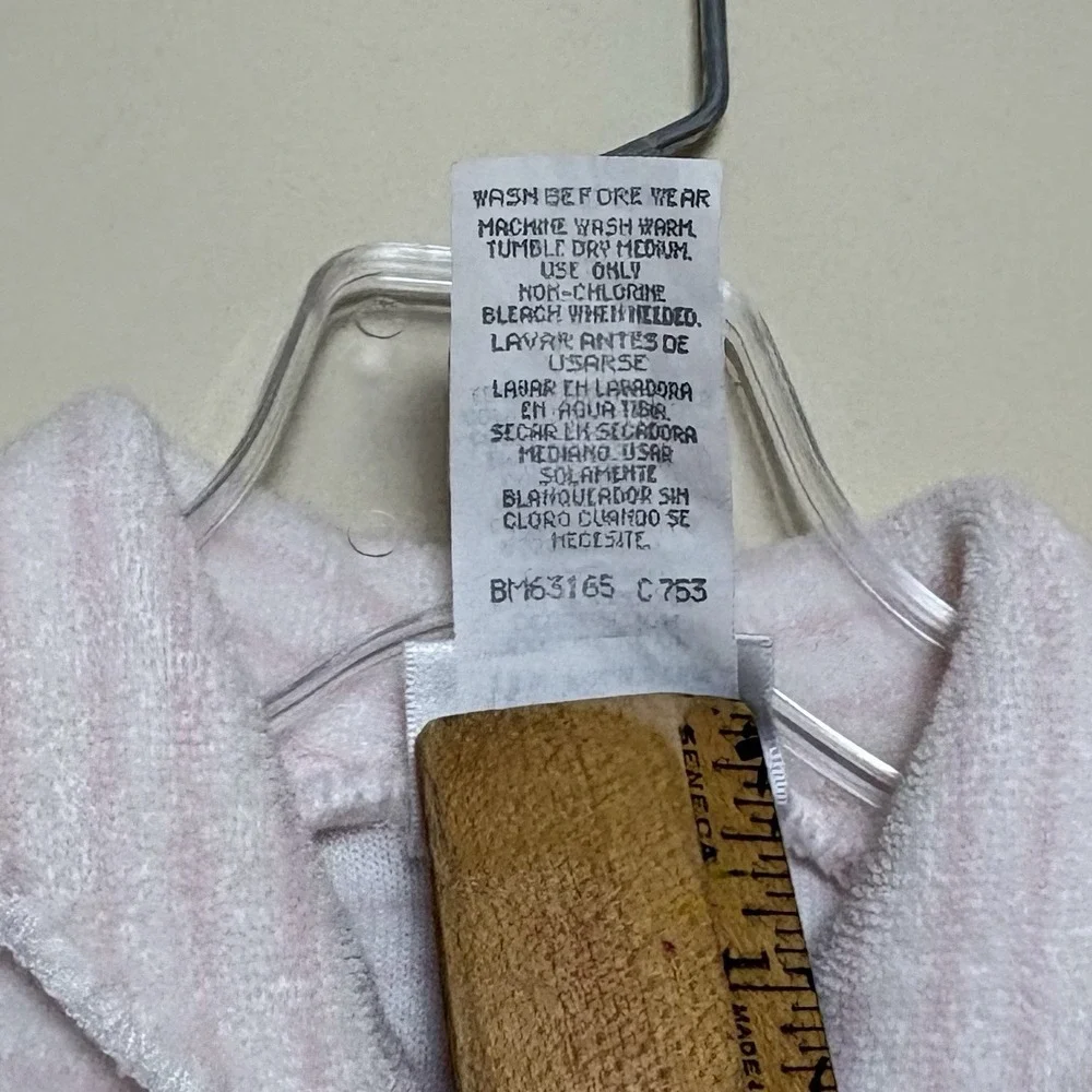 VTG Carter's Bear 90s Pink Striped Terry Sleeper Baby One Piece Size 0-3 Months